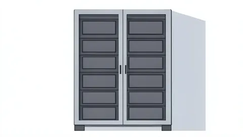 A server rack in a data center