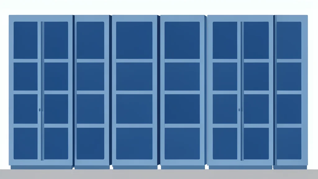 Rows of server racks in a data center