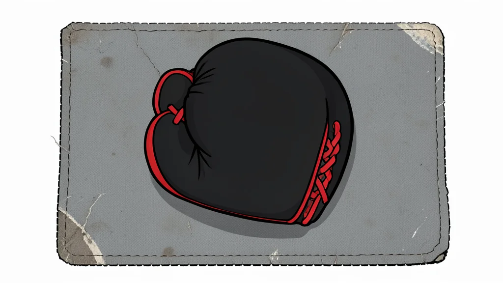 A pair of red and black mixed martial arts gloves resting on a canvas mat