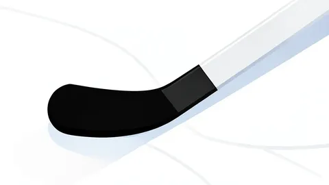 A pair of ice hockey skates resting on a polished ice surface