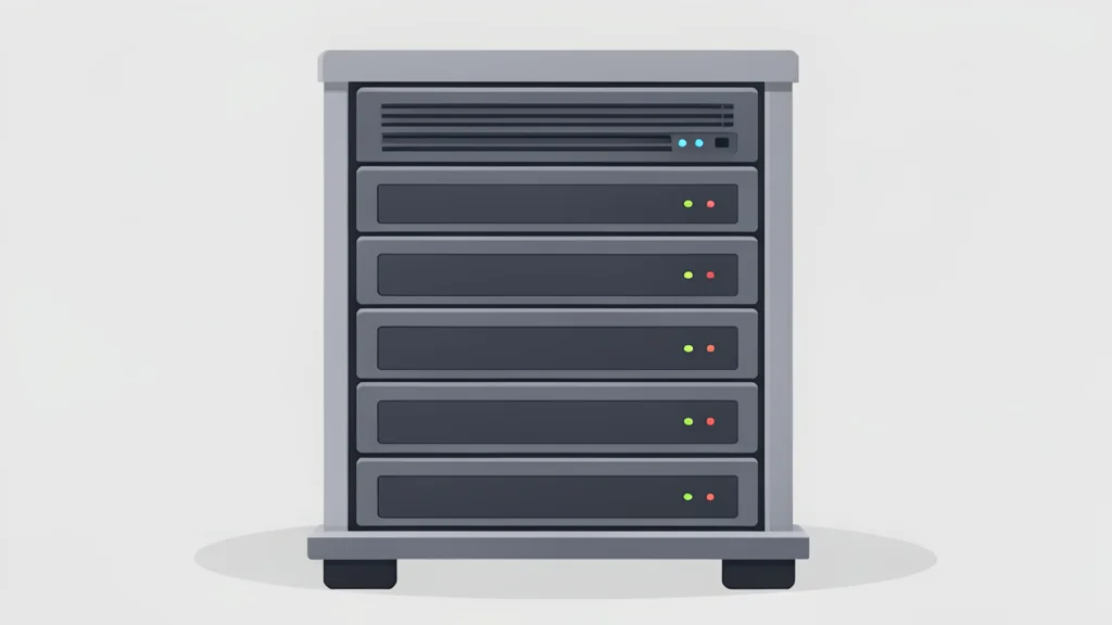 A server rack in a data center