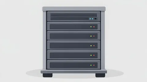 A server rack in a data center