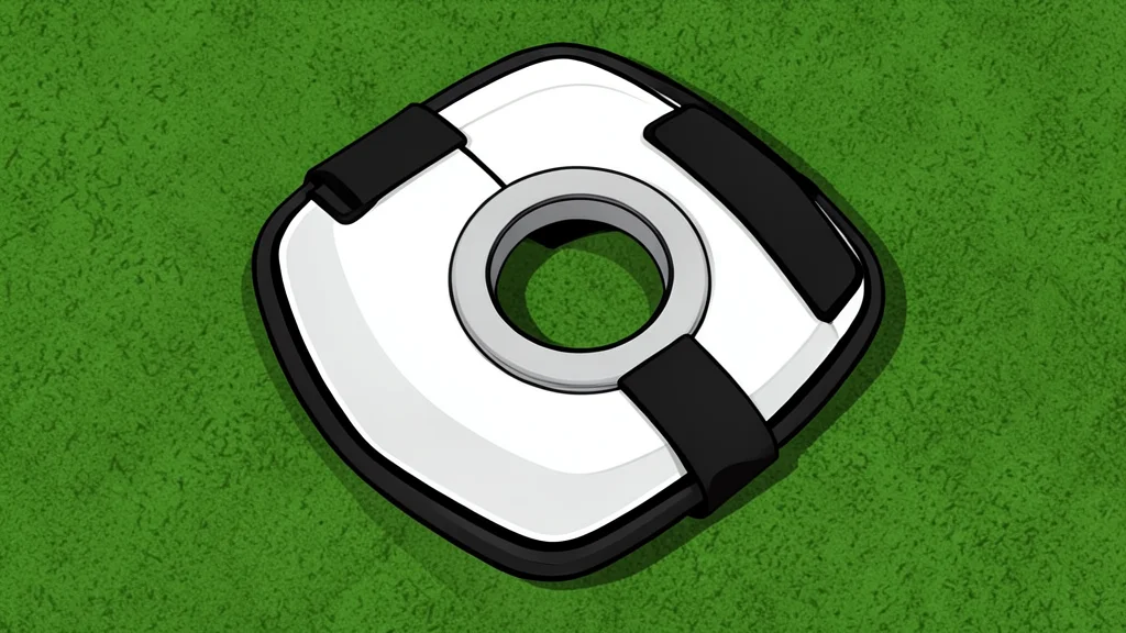 A white American football resting on green grass