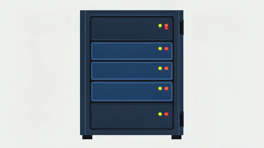 A modern server rack with blinking status lights