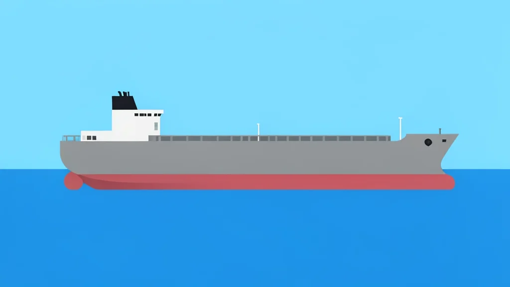 A large supertanker ship floating on the open ocean