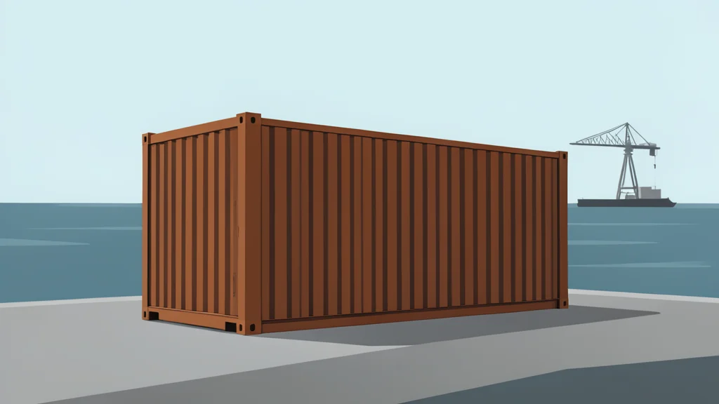 A large shipping container sitting on a dock at a port