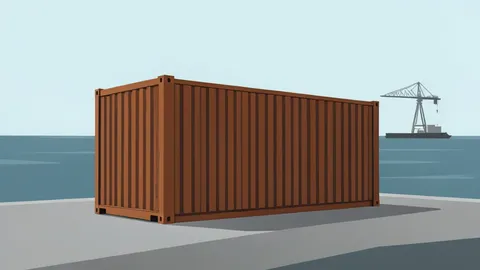 A large shipping container sitting on a dock at a port