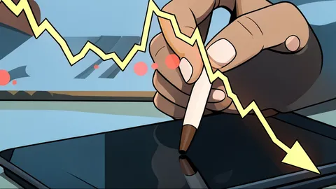 A flat vector illustration of a trading floor with rows of desks and monitors