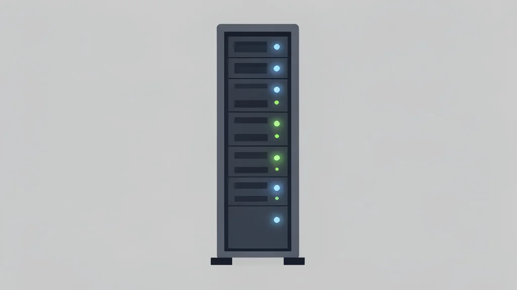 A server rack with glowing indicator lights