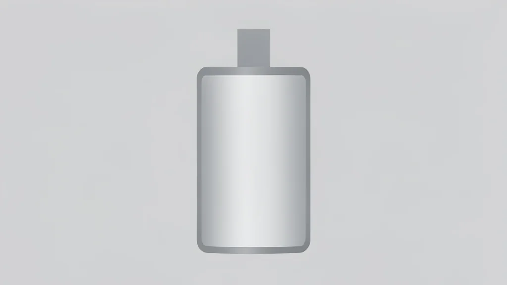 A close-up of a cylindrical lithium-ion battery cell with a metallic casing and a positive terminal tab