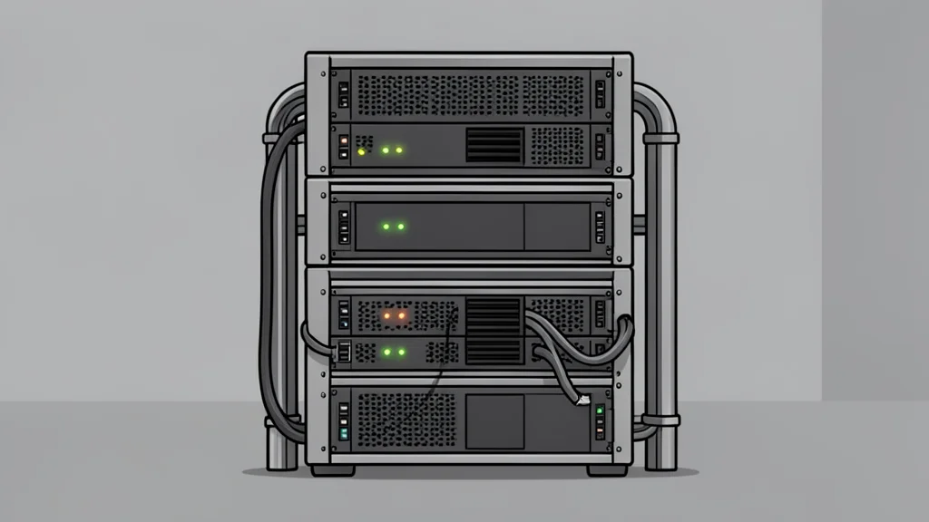 A server rack in a data center