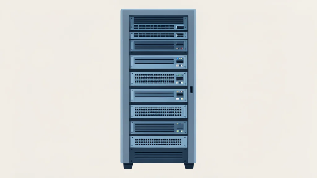 A server rack in a data center