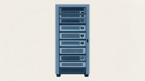 A server rack in a data center