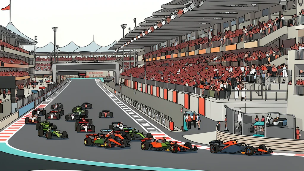 A Formula 1 race car speeding along a desert circuit track
