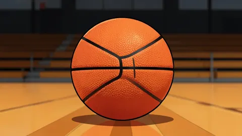 A wooden basketball hoop with a white net hanging from a backboard in an indoor arena