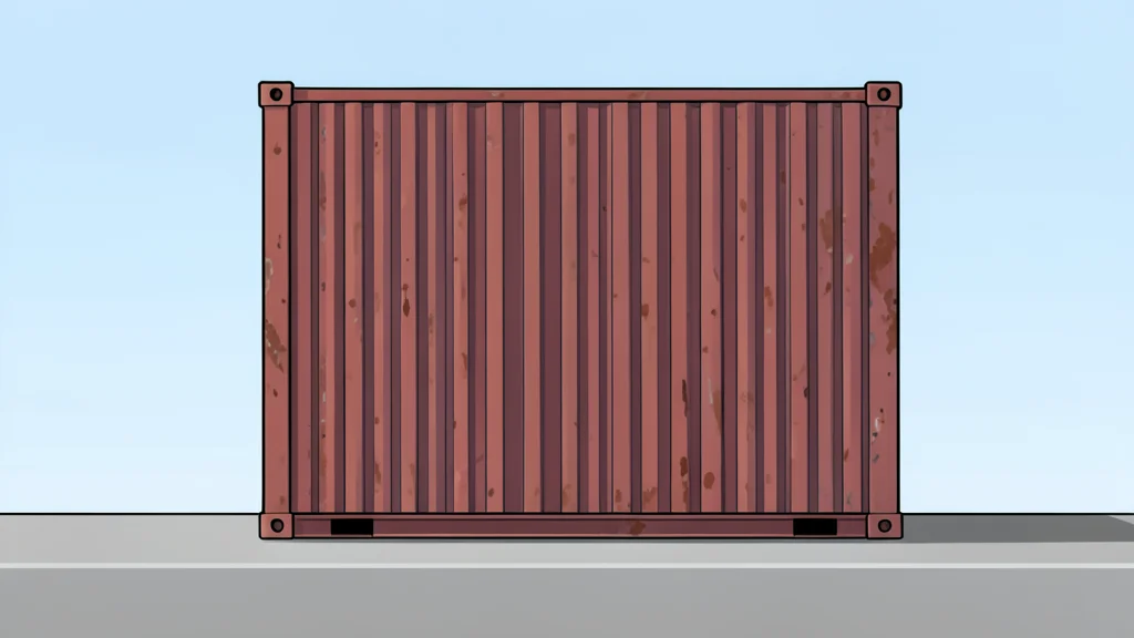 A row of shipping containers stacked in a port yard