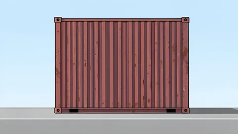 A row of shipping containers stacked in a port yard