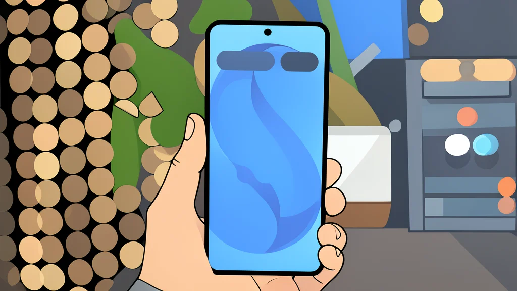 A close-up of a smartphone camera lens in flat vector style