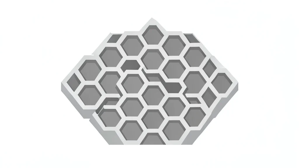 A cross-section of a hexagonal aluminum honeycomb structure with integrated ventilation channels.