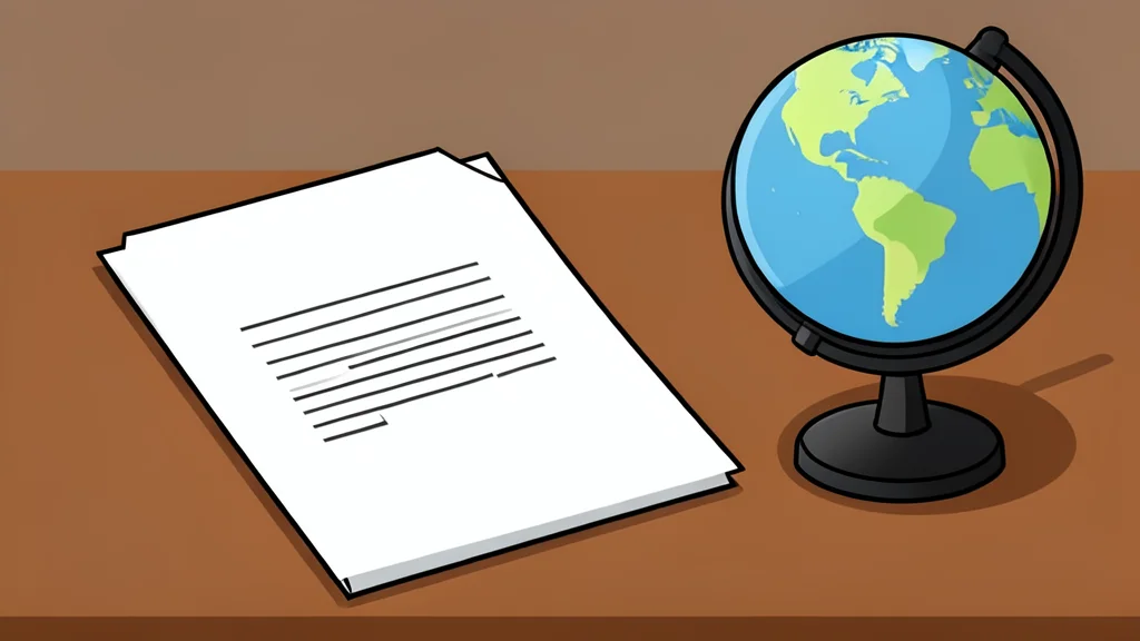 A formal diplomatic letter resting on a wooden desk next to a globe.