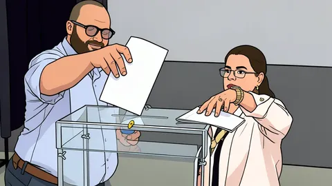 A ballot box with a slot for inserting paper ballots