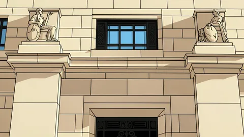 The Federal Reserve building in Washington D.C. with columns and steps.