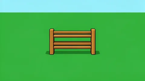 A green grassy field with a wooden hurdle standing in the center
