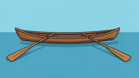 A wooden rowing shell gliding across calm water with oars extended