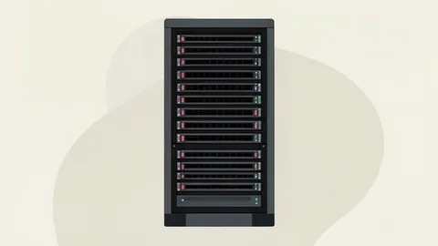 A server rack in a data center