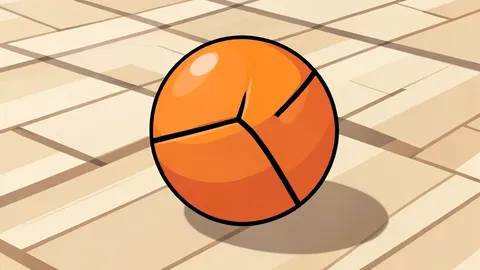 A polished orange basketball resting on a wooden parquet court floor