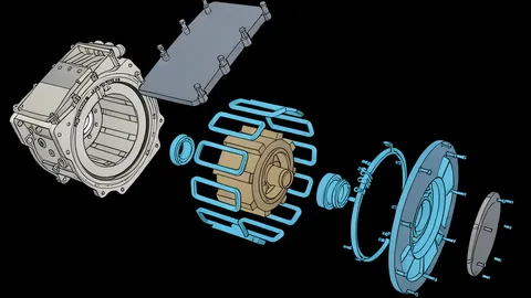 A heavy-duty electric motor with a metallic housing and copper windings
