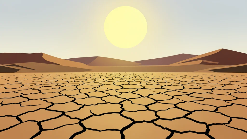 A dry, cracked earth landscape in the Horn of Africa under a harsh sun