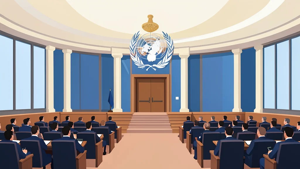 A wide view of the United Nations General Assembly hall in New York.