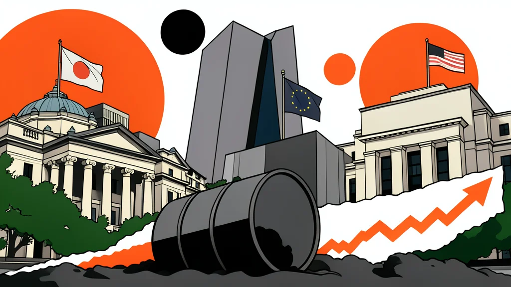A cluster of four distinct central bank headquarters buildings standing side by side
