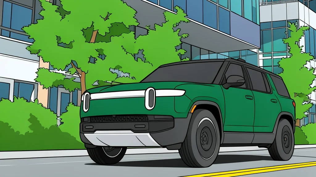 A modern electric pickup truck parked in a residential driveway