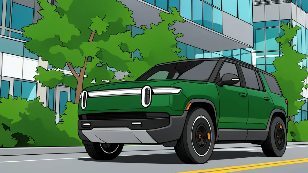 A modern electric pickup truck parked in a driveway