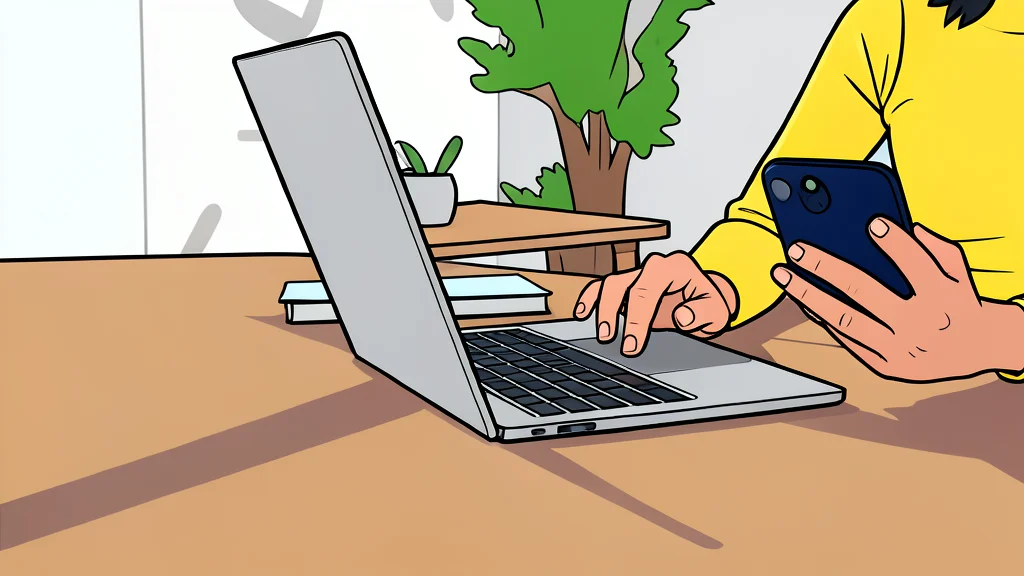 A minimalist vector illustration of a school principal's office desk featuring a closed notebook and a single pen, with no text or numbers visible.