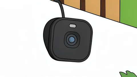 A small white dome-shaped security camera with a black lens mounted on a wall bracket