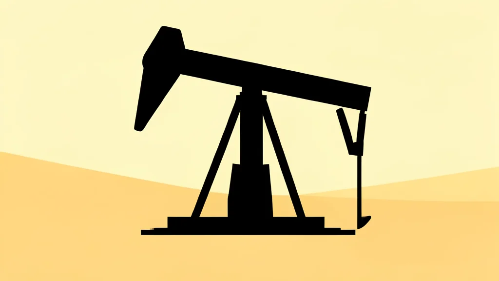 A crude oil pump jack operating in a desert landscape