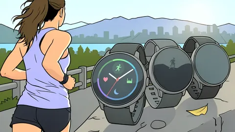 A rugged smartwatch face with a digital display showing a heart rate icon, resting on a textured surface.