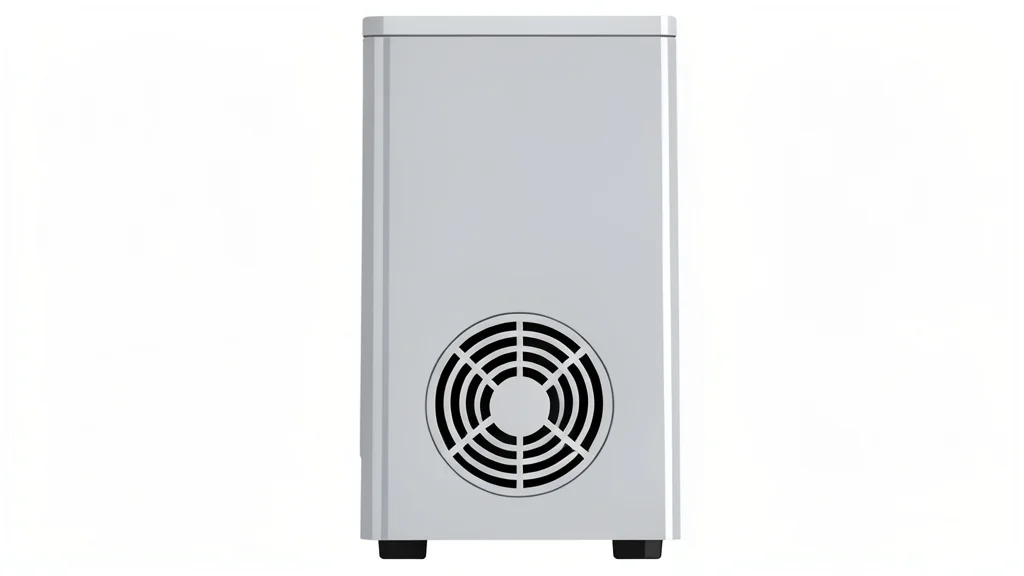 A sleek, silver aluminum desktop computer tower with a circular fan grille on the back panel.