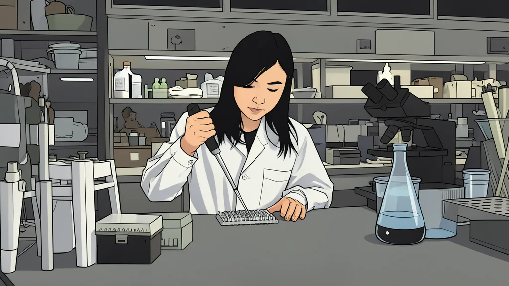 A white laboratory bench featuring a sequencer machine and several test tubes