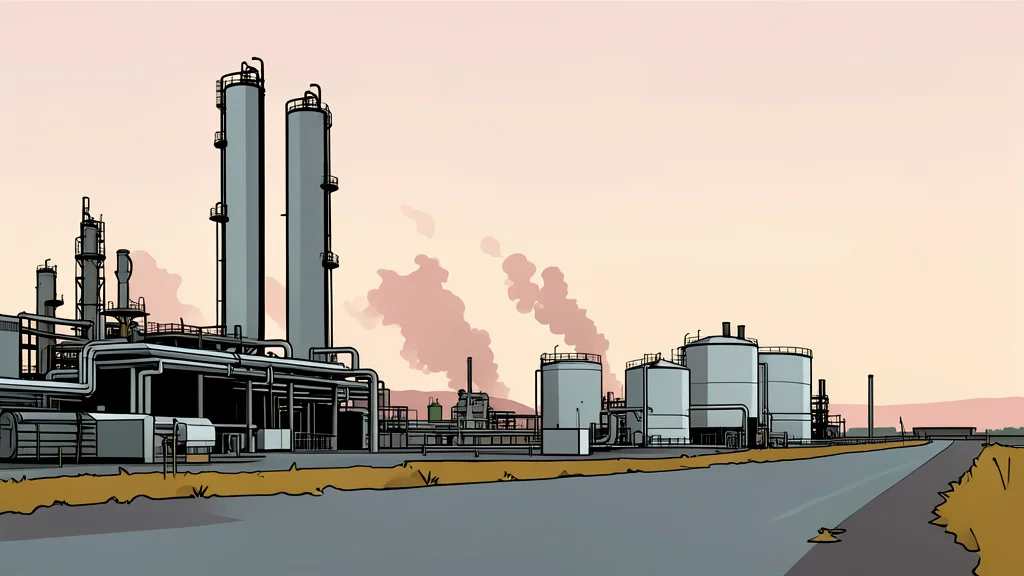 A large industrial gas storage tank with silver piping