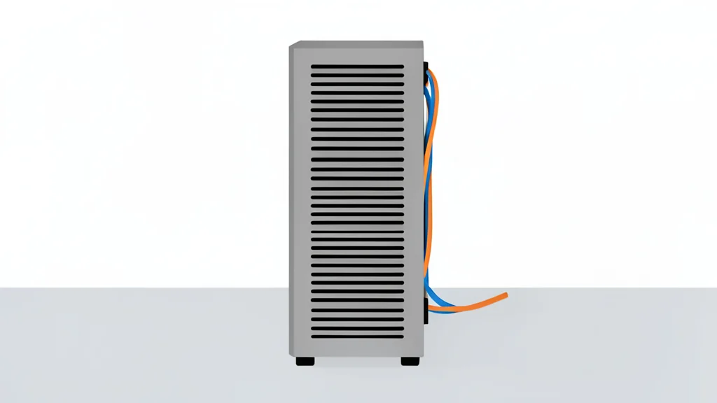 A server rack in a data center