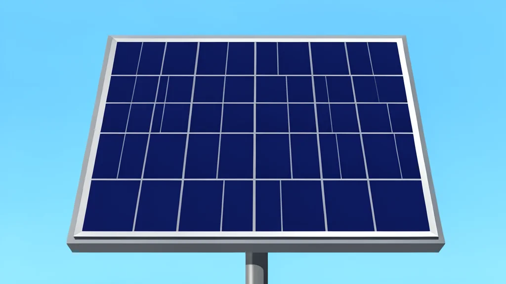 A large field of dark blue photovoltaic panels arranged in rows under a clear sky