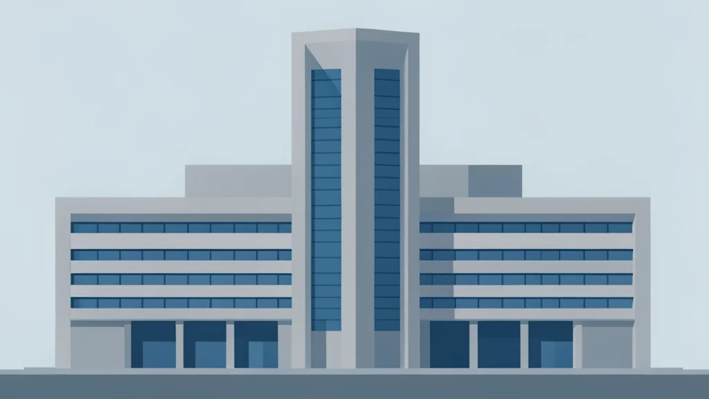 A classical bank facade with tall columns and a solid foundation