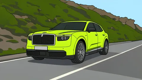 A luxury electric SUV parked on a cobblestone street in London
