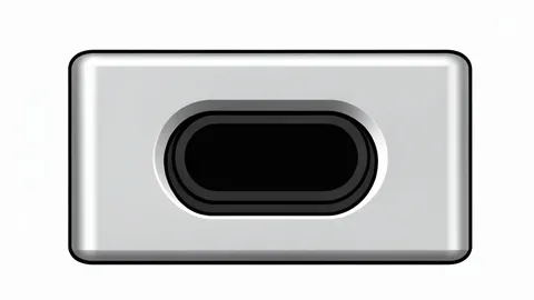 A flat vector illustration of a green circuit board with a central black chip, a silver network port, and a USB slot.