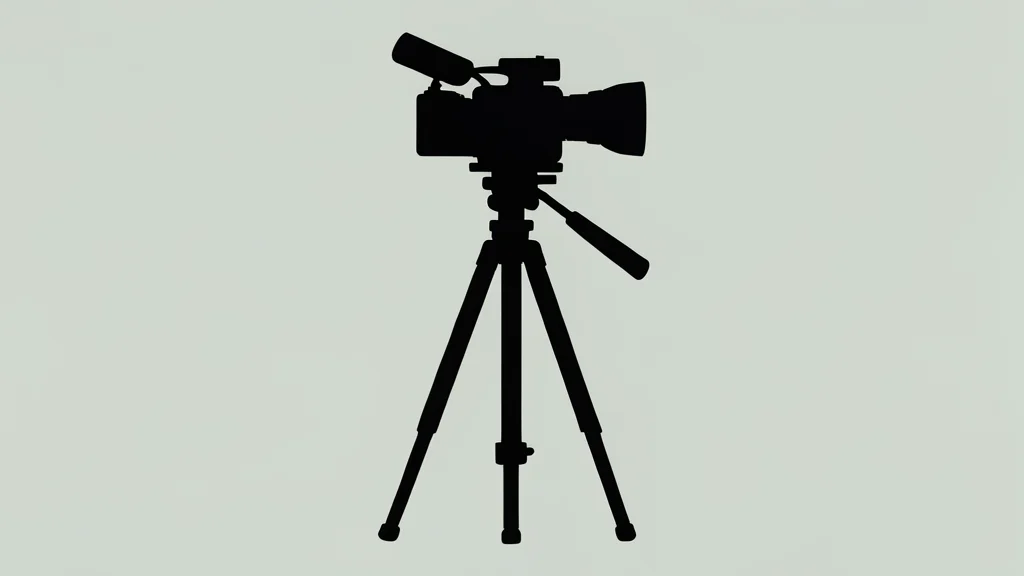 A video camera on a tripod in a studio setting
