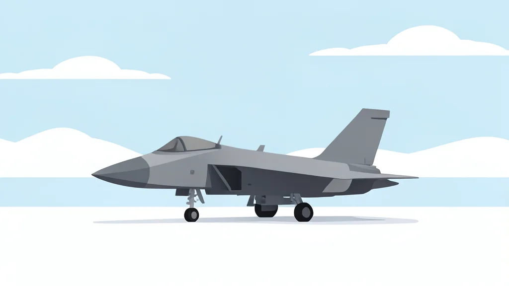 A military fighter jet parked on a snowy tarmac in a polar landscape